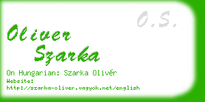 oliver szarka business card