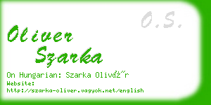 oliver szarka business card